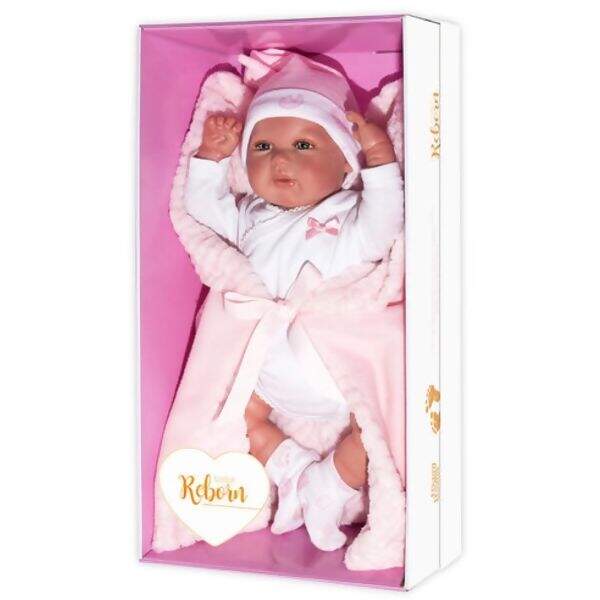 Boneca bebê reborn realista 42CM 1,8 kg rosa - baby brink no Shoptime